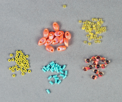 Sample beads for embroidery